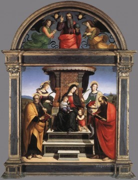  Saints Canvas - Madonna and Child Enthroned with Saints 1504 Renaissance master Raphael